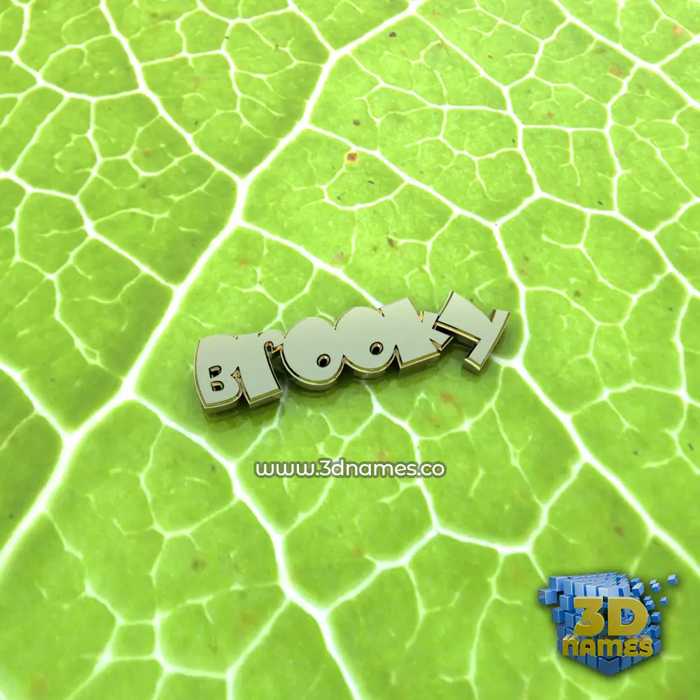 brooky in Gold Leaf style - 3D name wallpaper