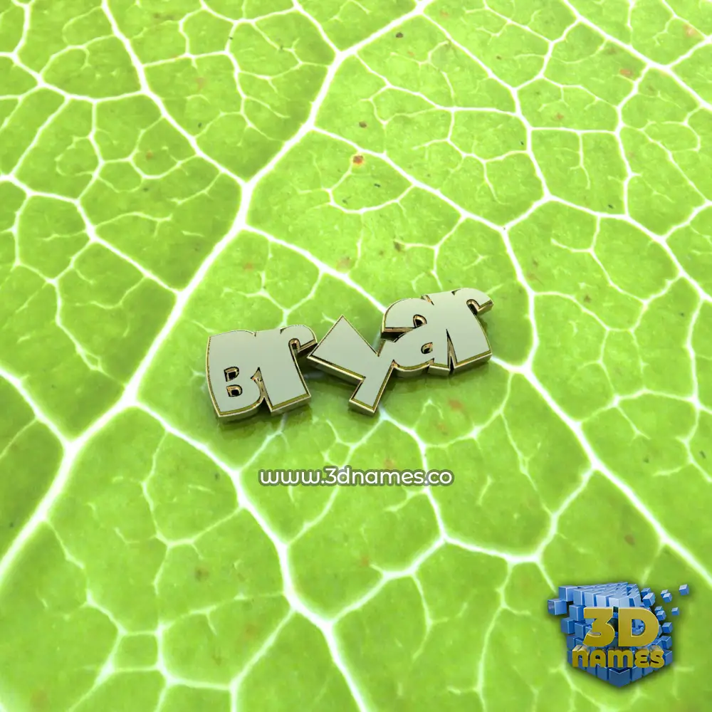 bryar in Gold Leaf style - 3D name wallpaper