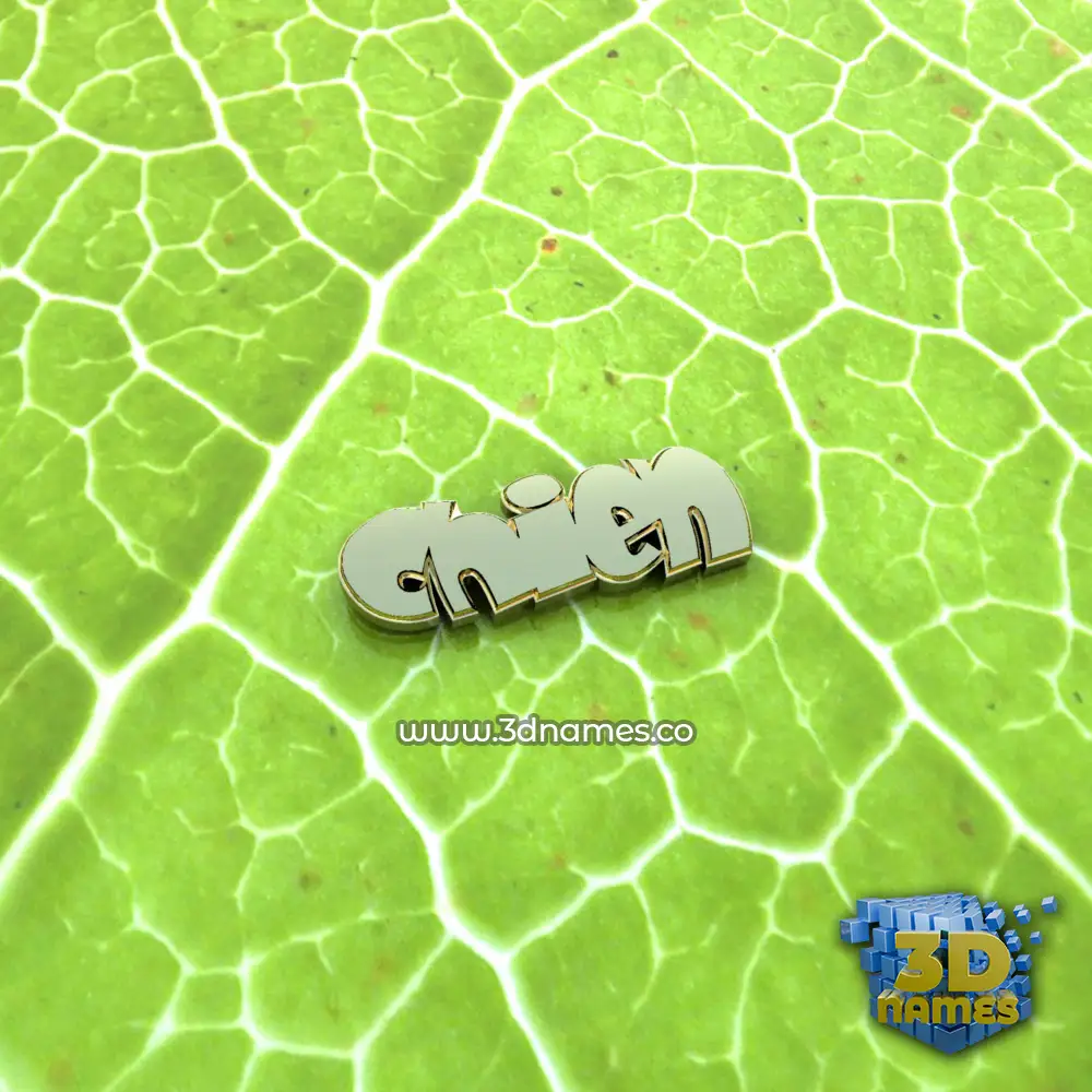 chien in Gold Leaf style - 3D name wallpaper