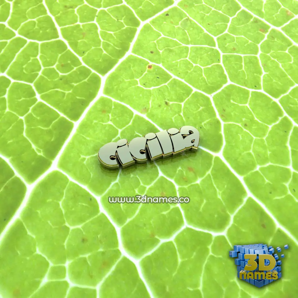 cicilia in Gold Leaf style - 3D name wallpaper
