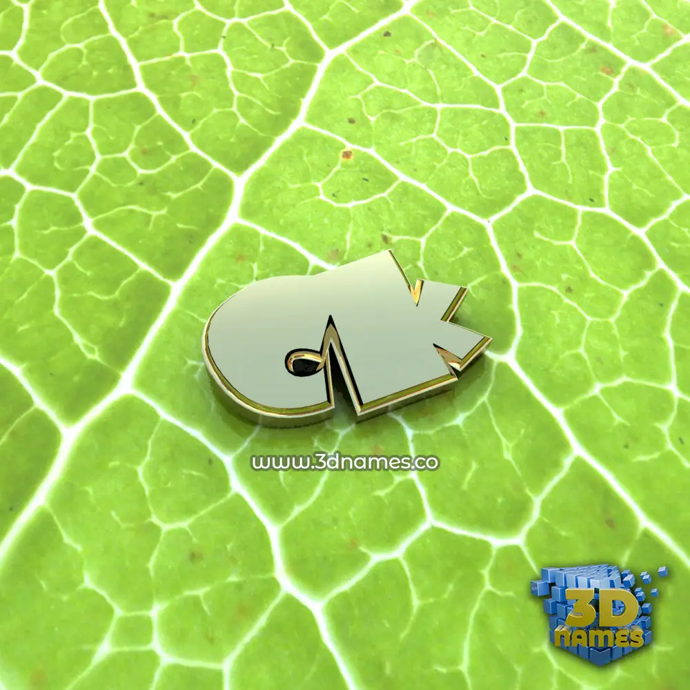 ck in Gold Leaf style - 3D name wallpaper