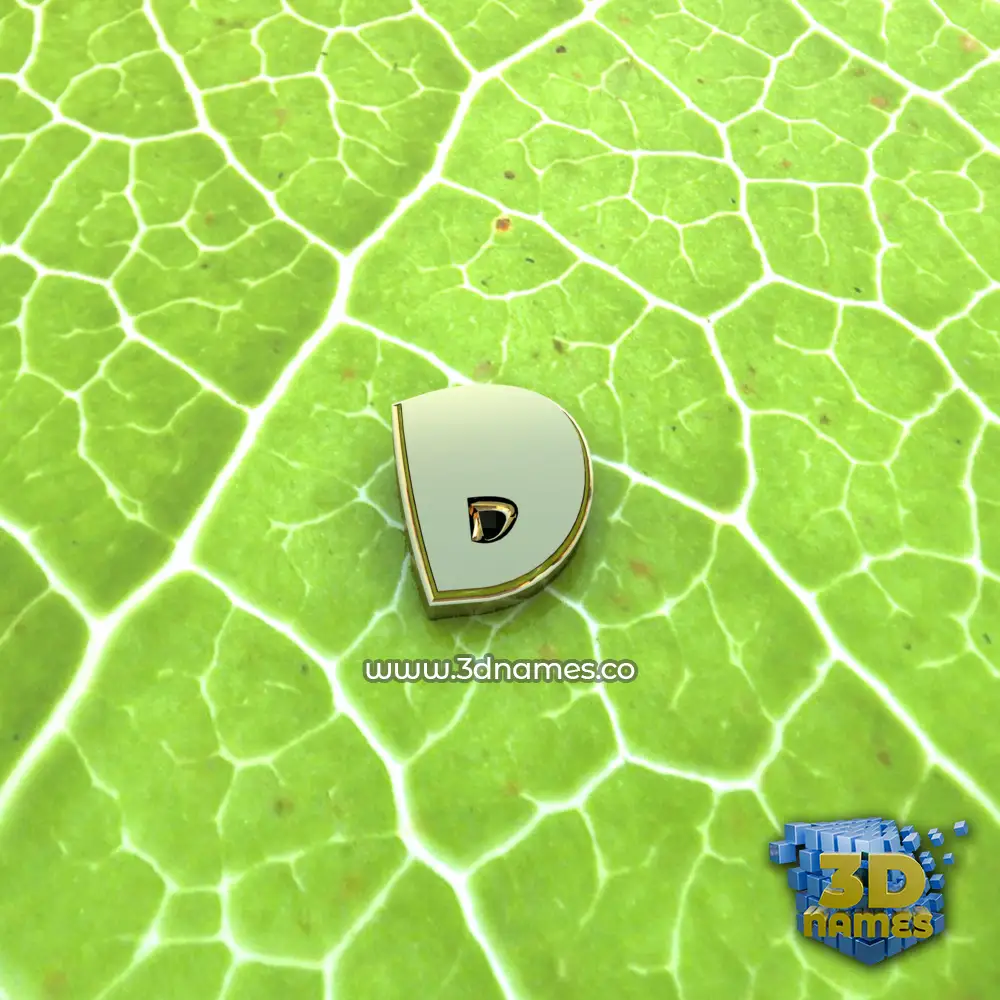 d in Gold Leaf style - 3D name wallpaper