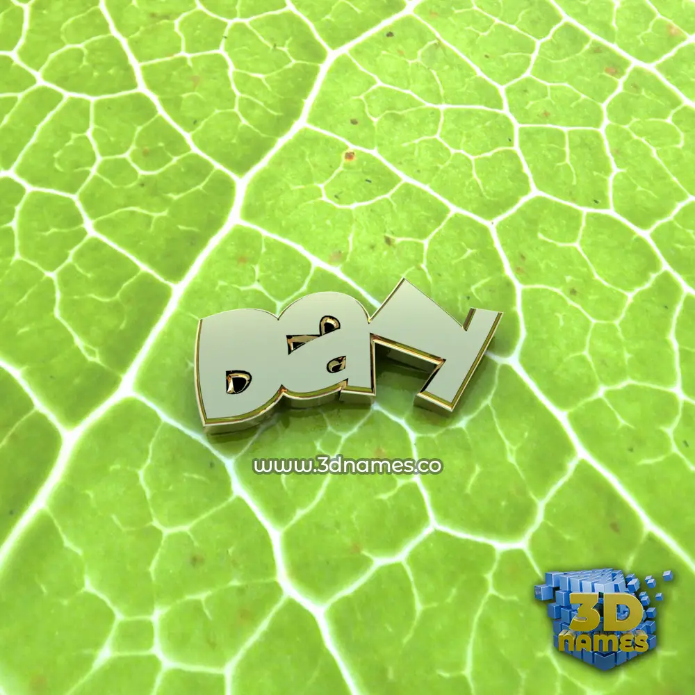 day in Gold Leaf style - 3D name wallpaper