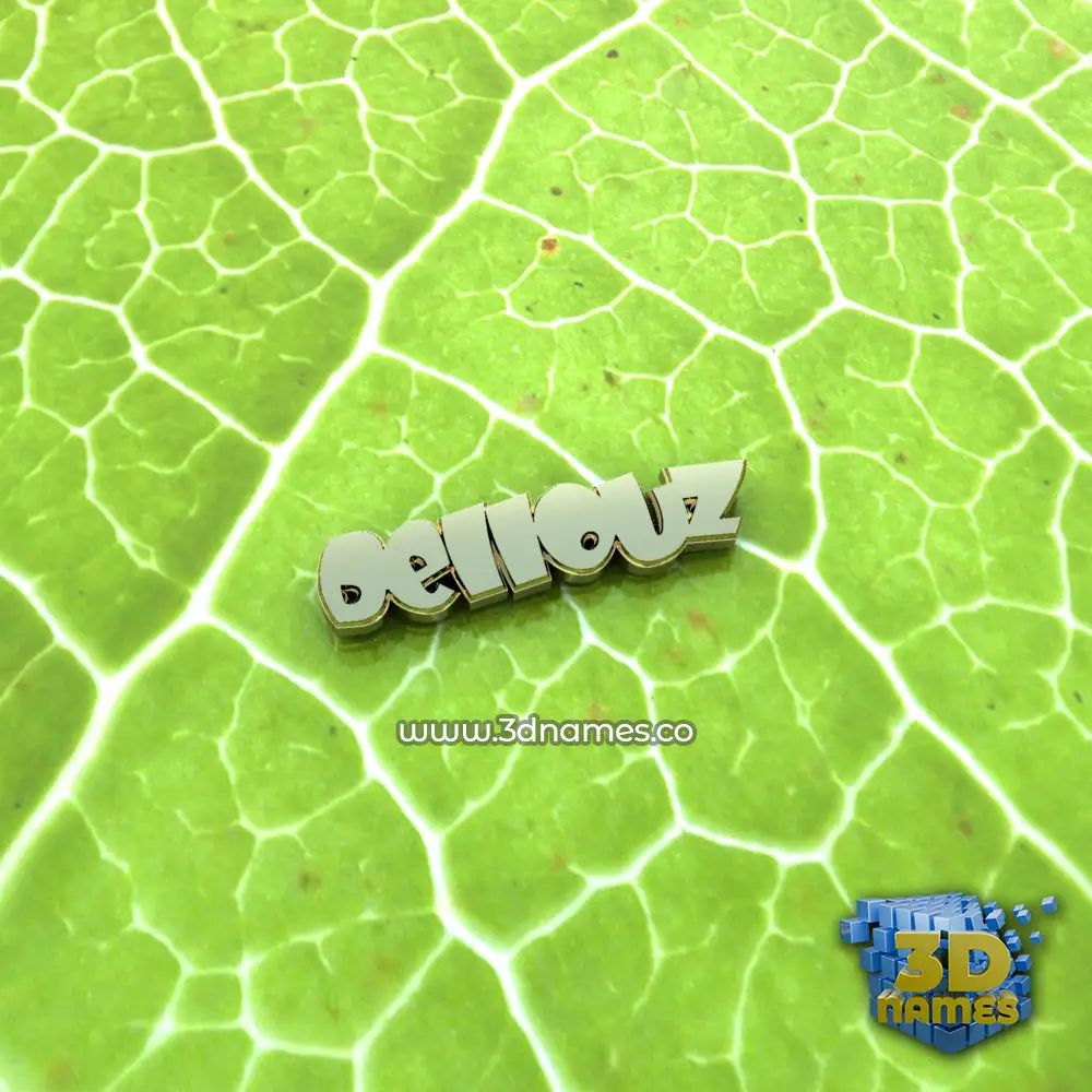 dellouz in Gold Leaf style - 3D name wallpaper