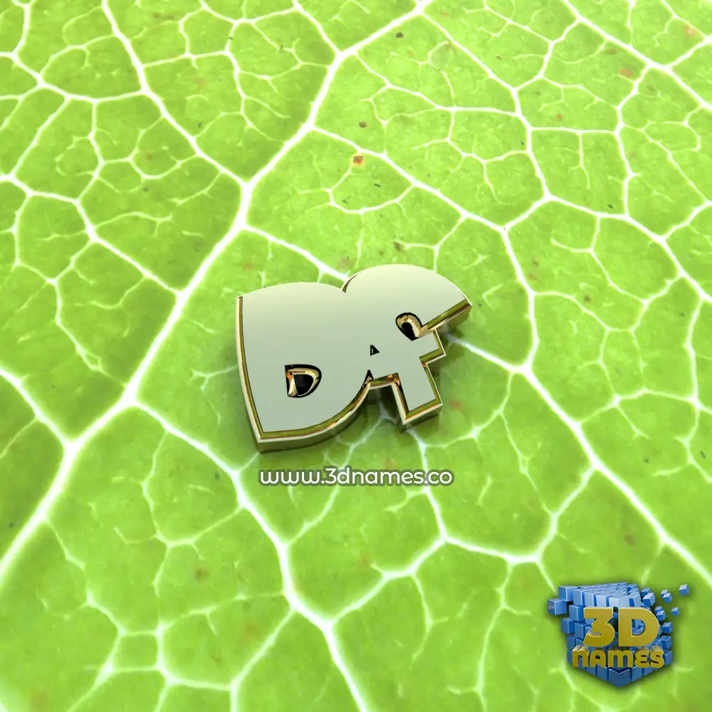 df in Gold Leaf style - 3D name wallpaper