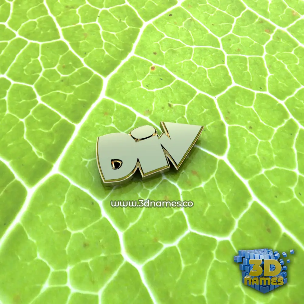 div in Gold Leaf style - 3D name wallpaper