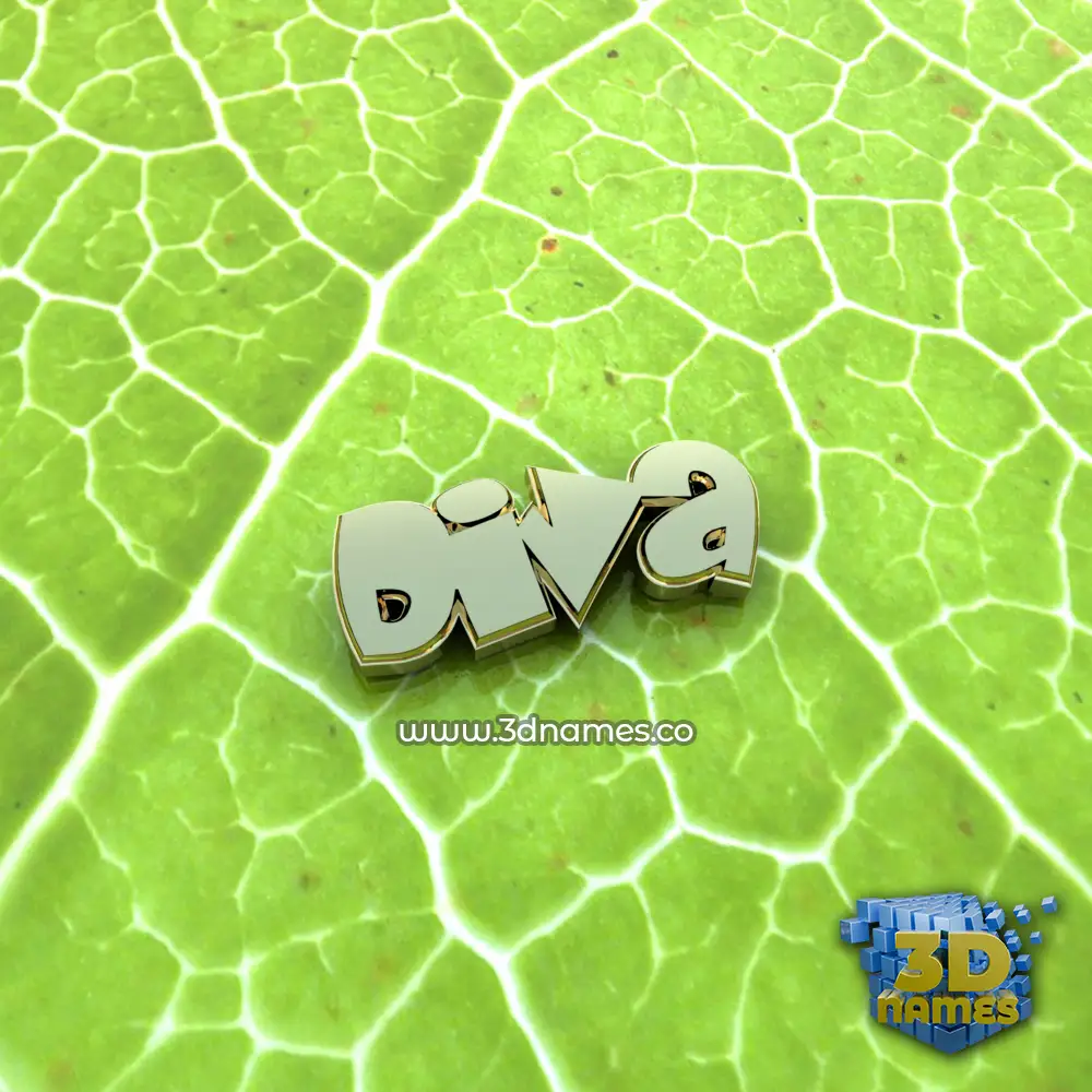 diva in Gold Leaf style - 3D name wallpaper