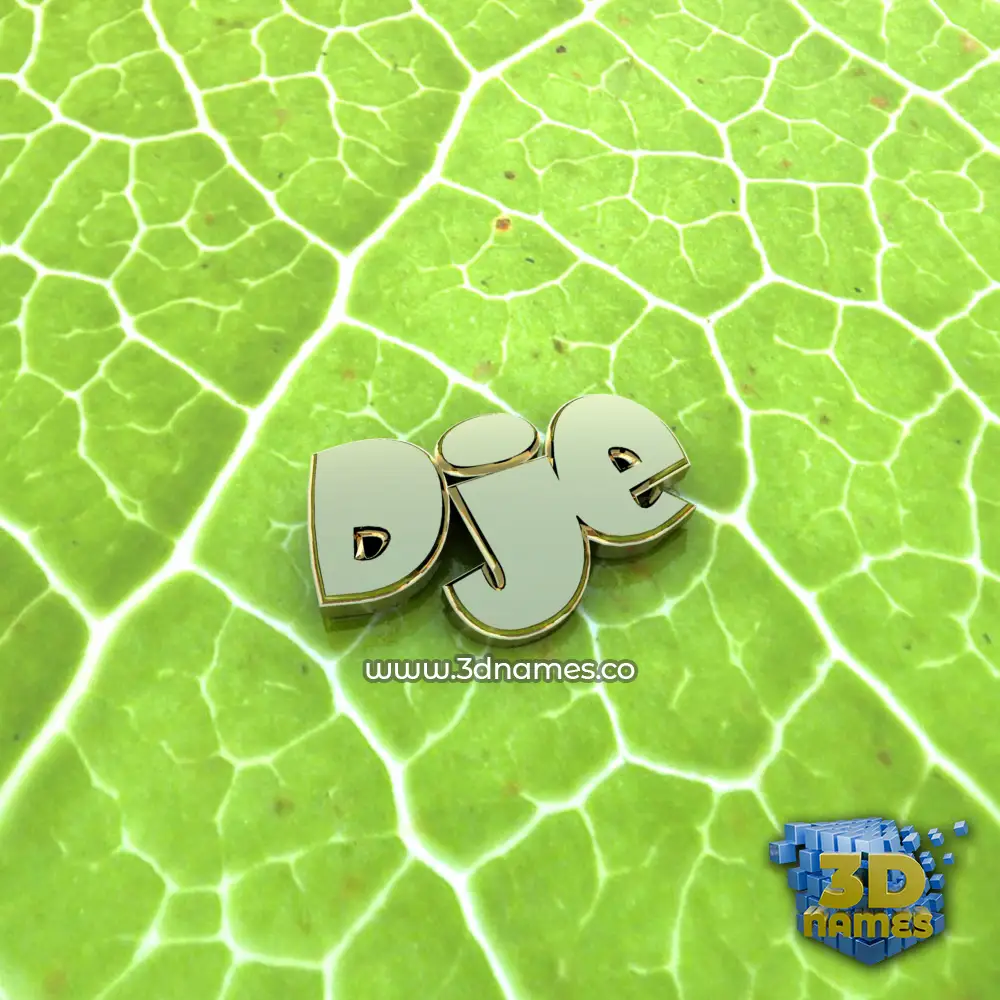 dje in Gold Leaf style - 3D name wallpaper