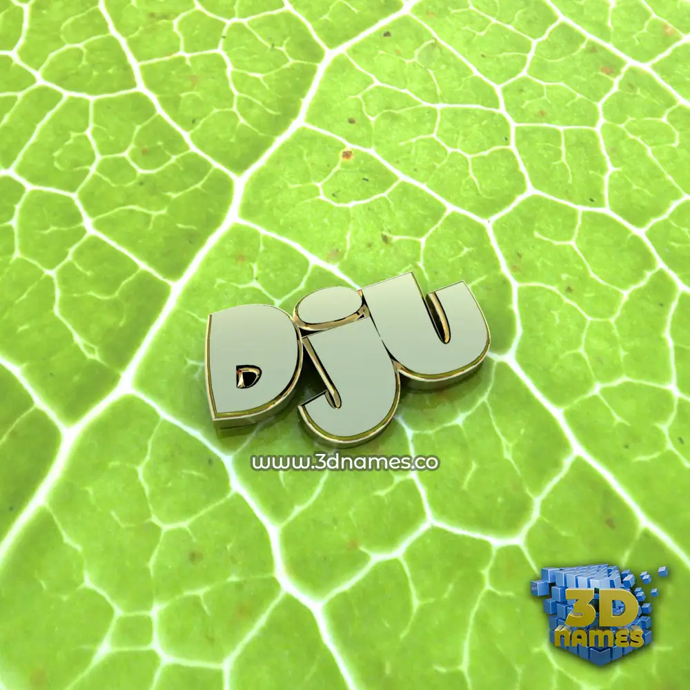 dju in Gold Leaf style - 3D name wallpaper