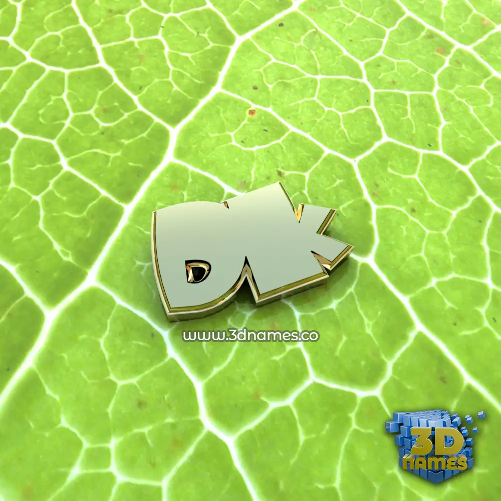 dk in Gold Leaf style - 3D name wallpaper