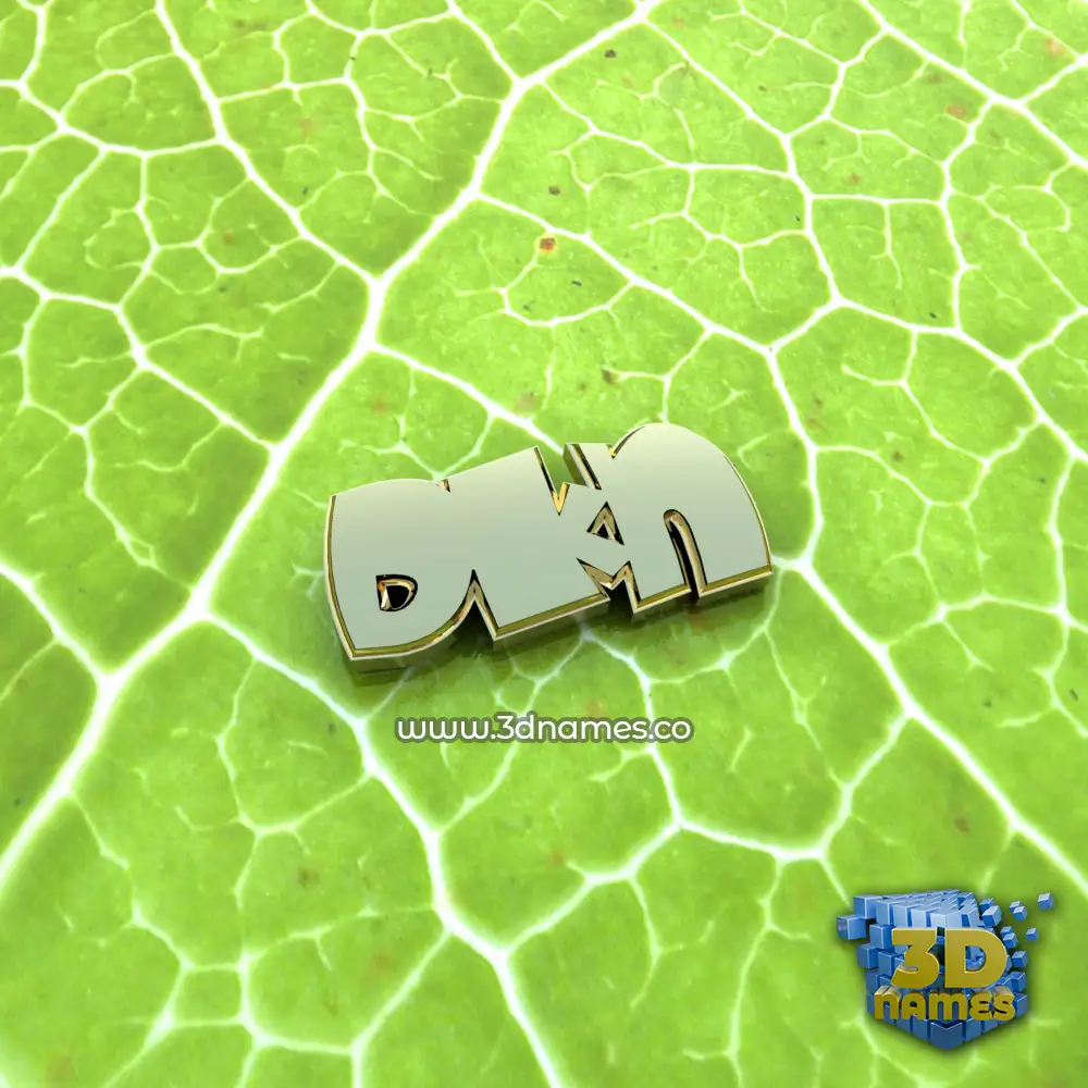 dkn in Gold Leaf style - 3D name wallpaper