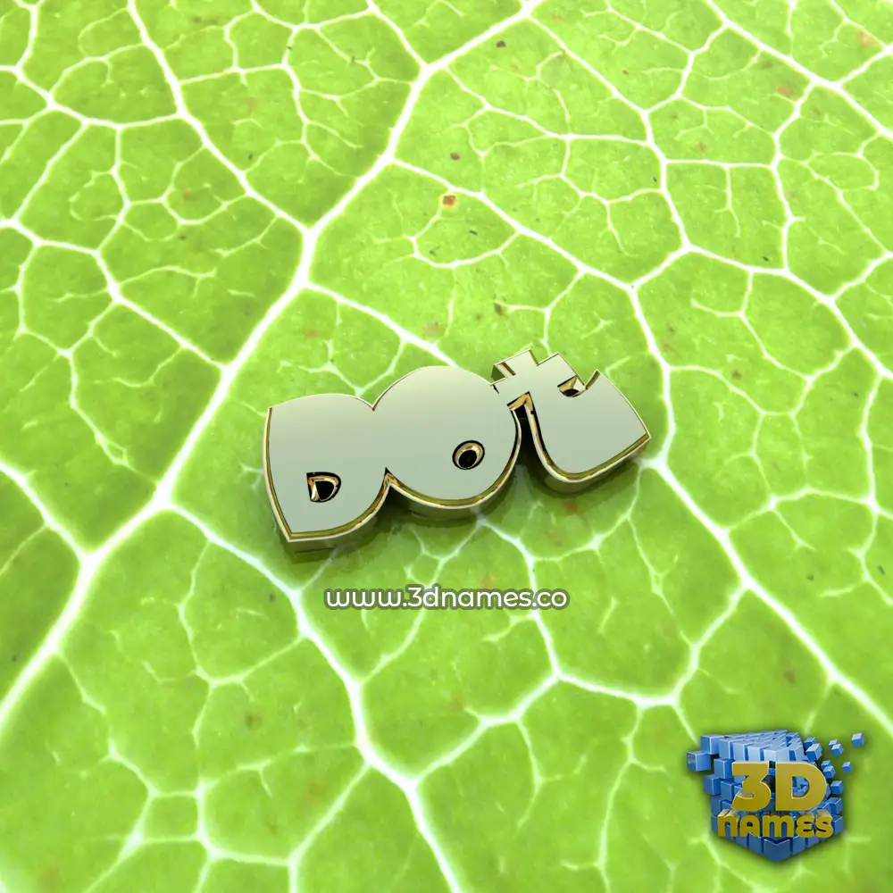 dot in Gold Leaf style - 3D name wallpaper
