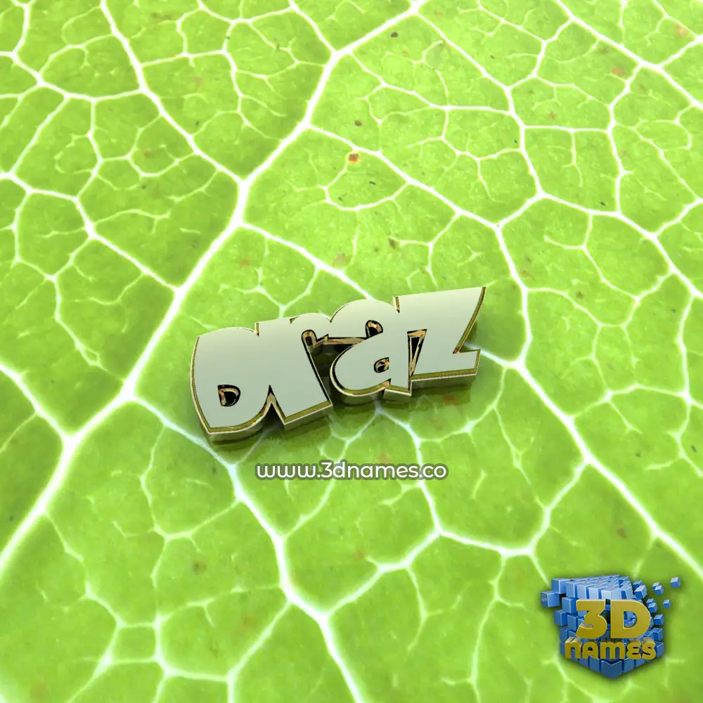 draz in Gold Leaf style - 3D name wallpaper