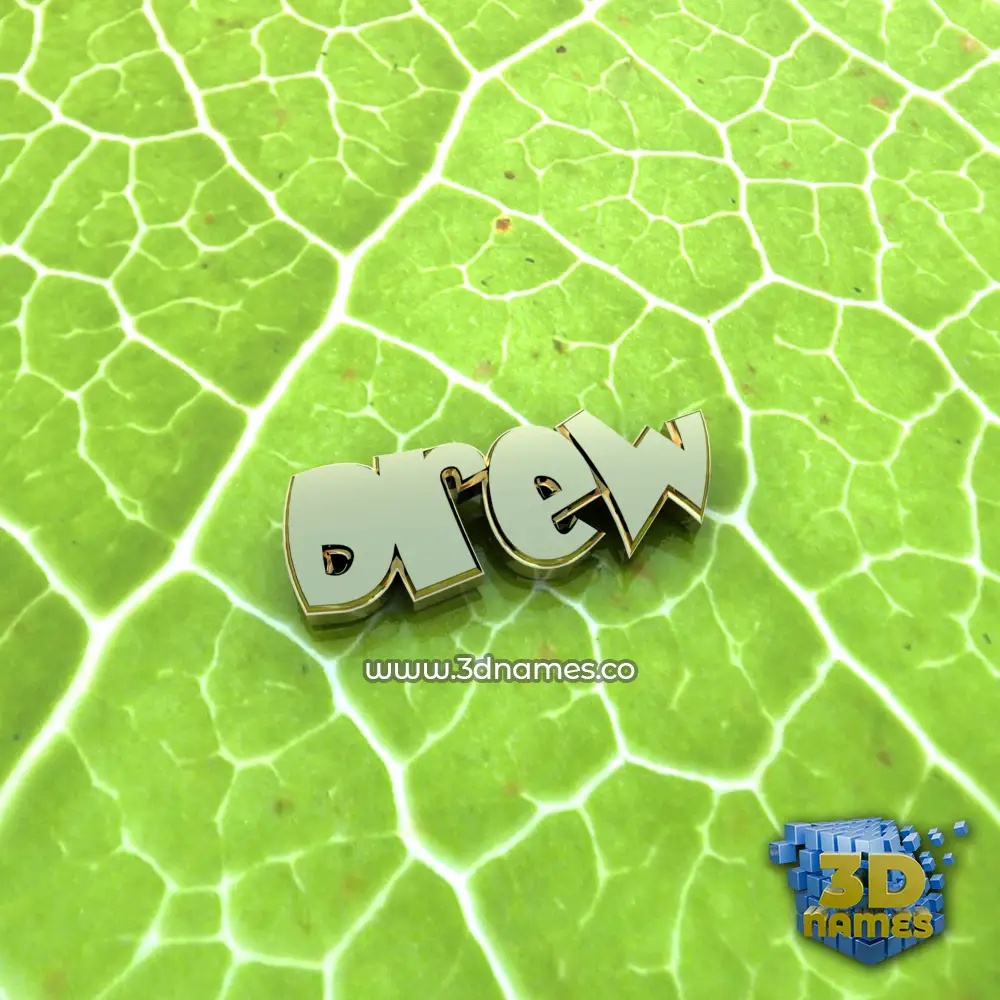 drew in Gold Leaf style - 3D name wallpaper