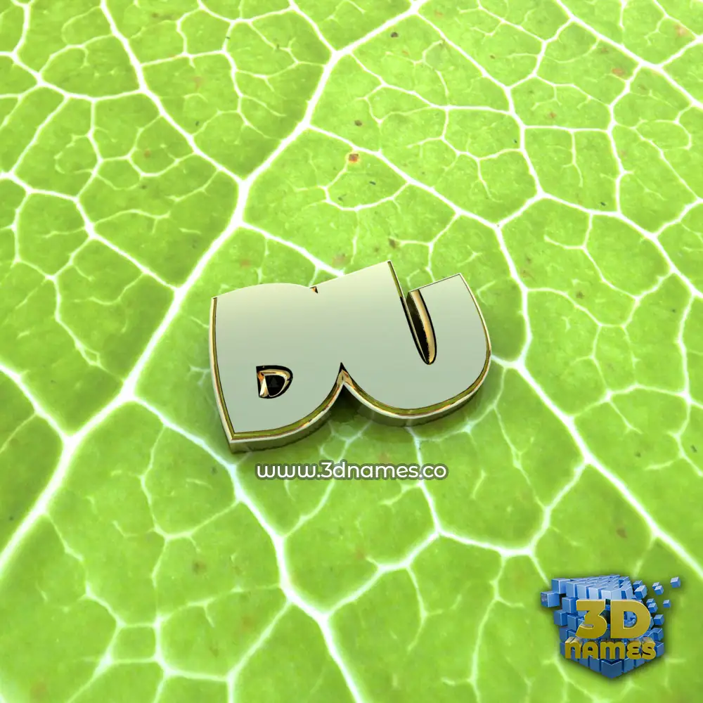 du in Gold Leaf style - 3D name wallpaper