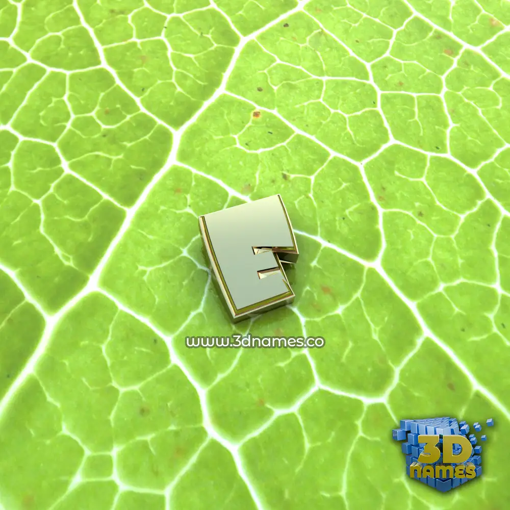 e in Gold Leaf style - 3D name wallpaper