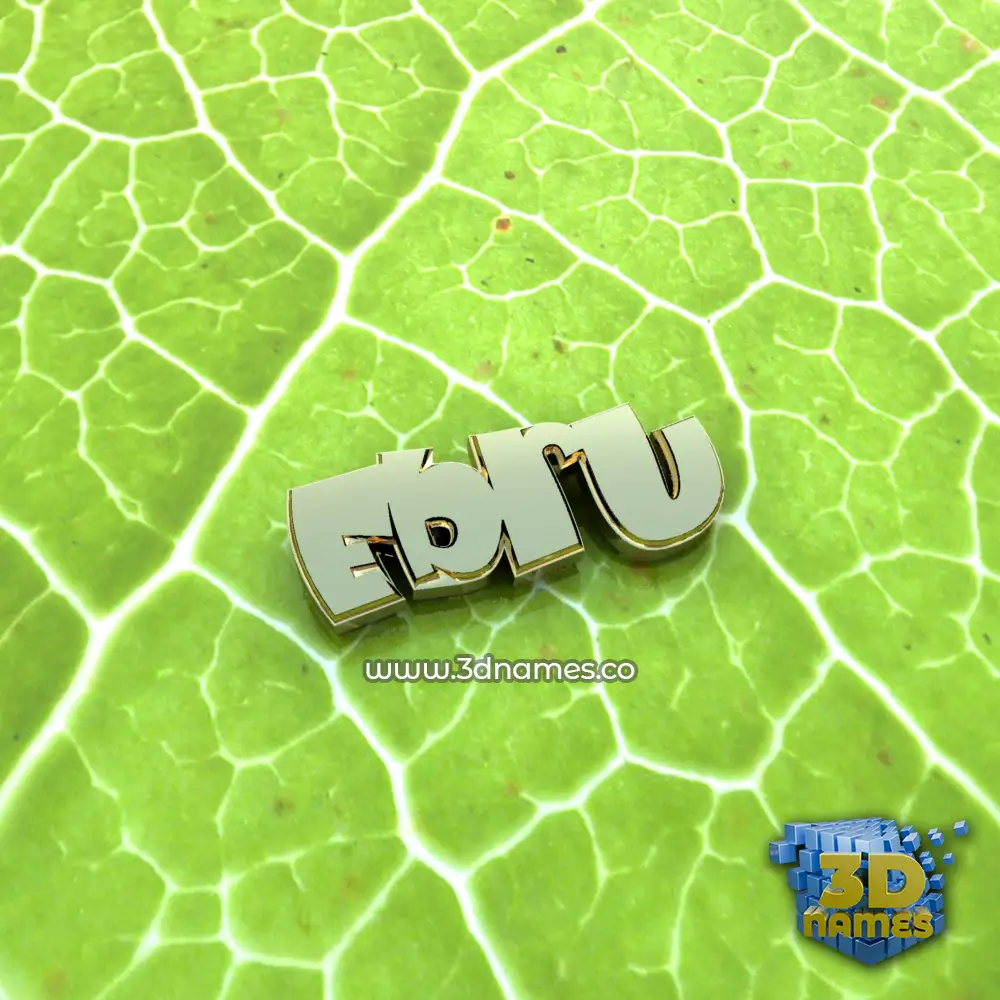 ebru in Gold Leaf style - 3D name wallpaper