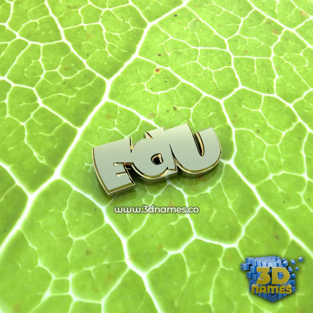 edu in Gold Leaf style - 3D name wallpaper