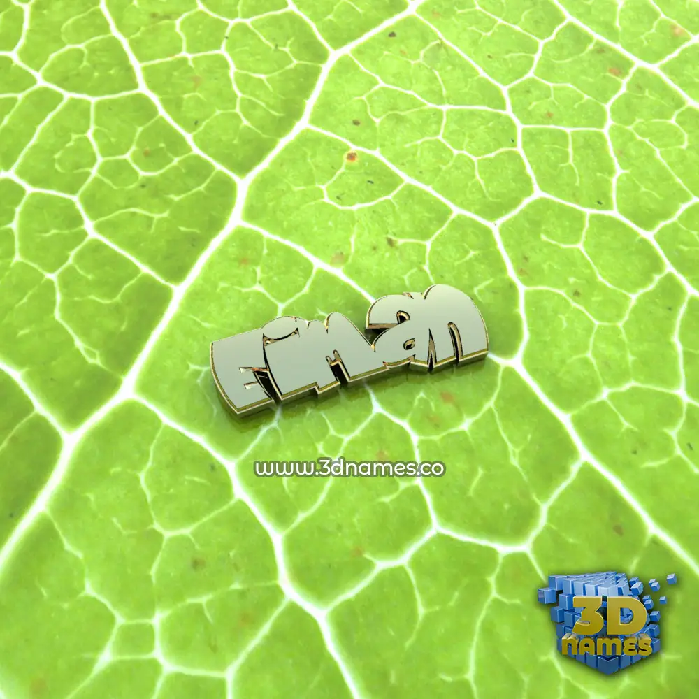 eiman in Gold Leaf style - 3D name wallpaper