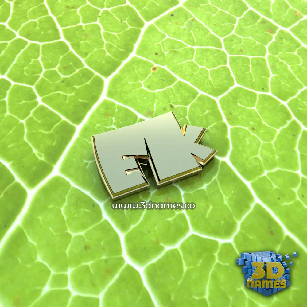 ek in Gold Leaf style - 3D name wallpaper
