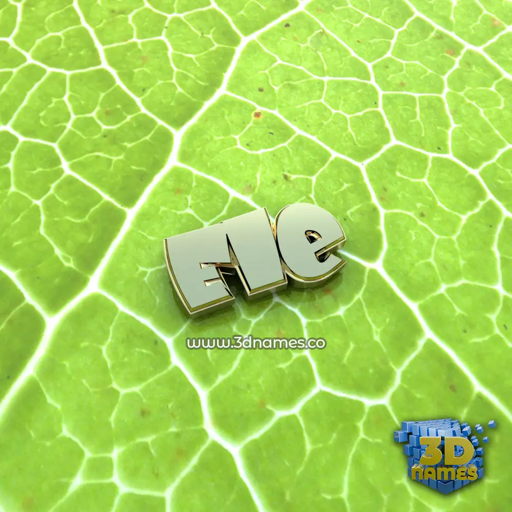 ele in Gold Leaf style - 3D name wallpaper