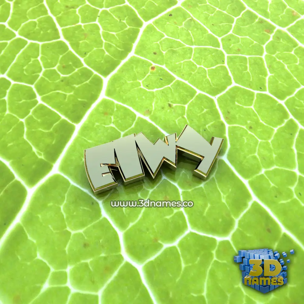 elwy in Gold Leaf style - 3D name wallpaper
