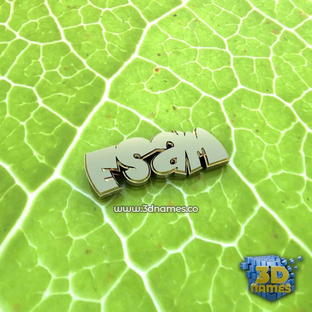 esam in Gold Leaf style - 3D name wallpaper