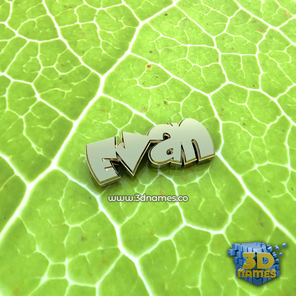 evan in Gold Leaf style - 3D name wallpaper