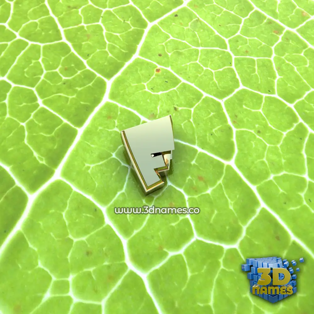 f in Gold Leaf style - 3D name wallpaper