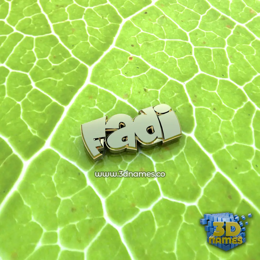 fadi in Gold Leaf style - 3D name wallpaper
