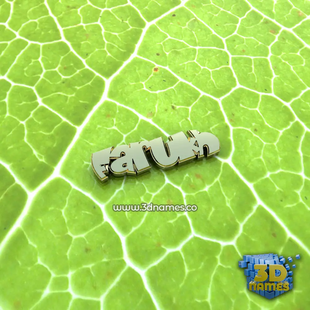 farukh in Gold Leaf style - 3D name wallpaper