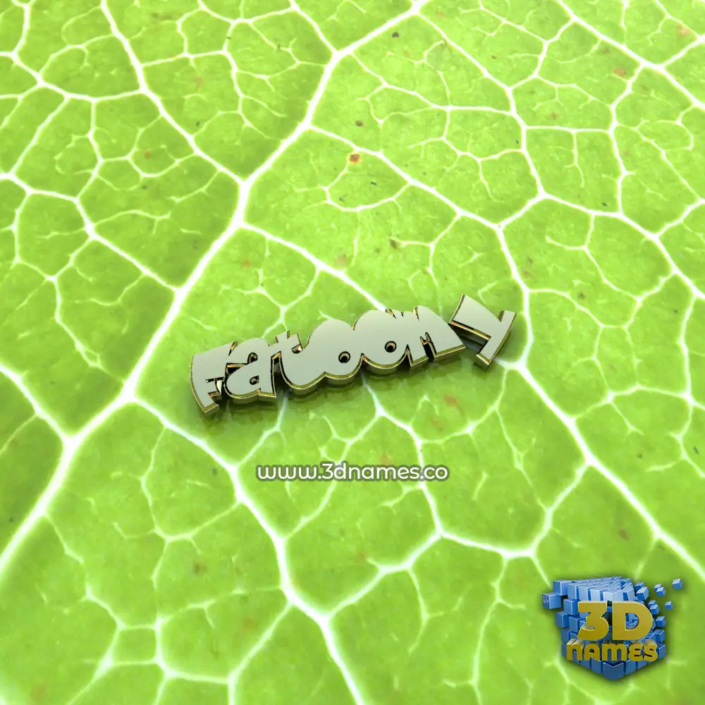fatoomy in Gold Leaf style - 3D name wallpaper