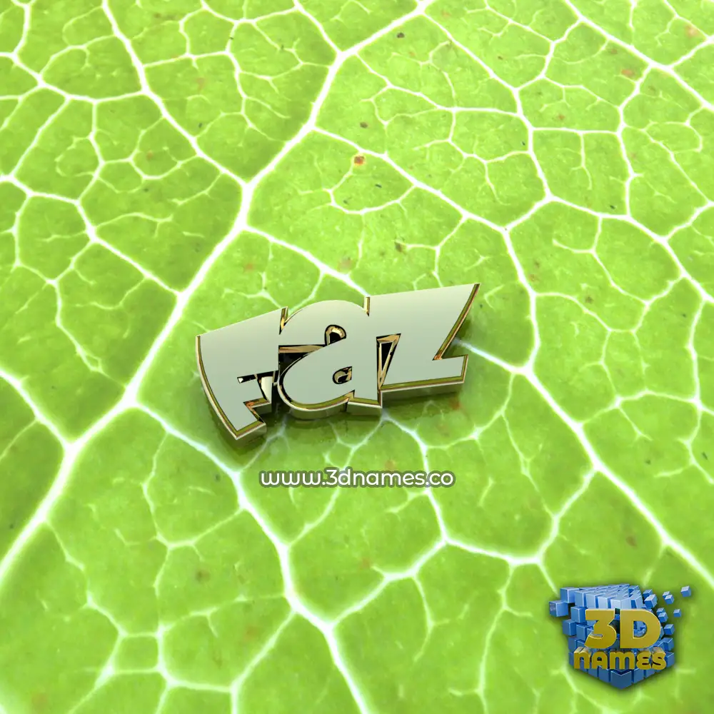 faz in Gold Leaf style - 3D name wallpaper