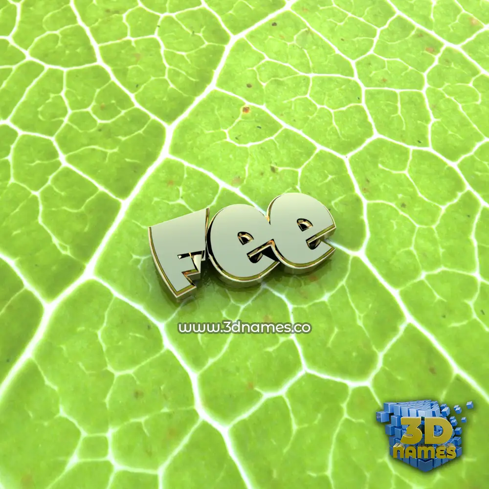 fee in Gold Leaf style - 3D name wallpaper