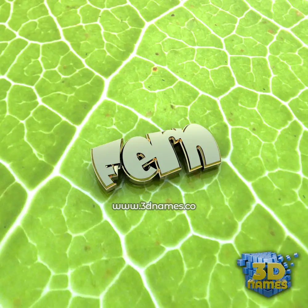 fern in Gold Leaf style - 3D name wallpaper