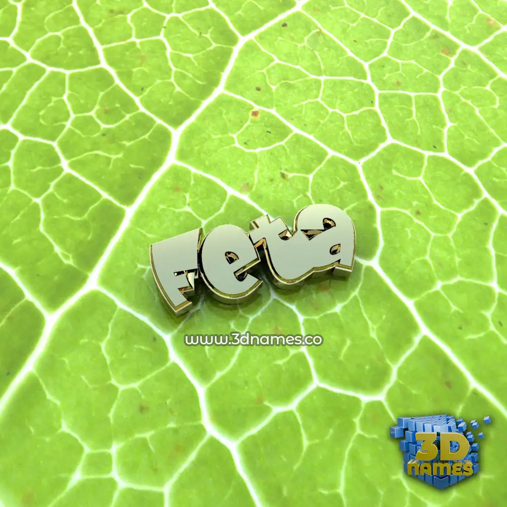 feta in Gold Leaf style - 3D name wallpaper