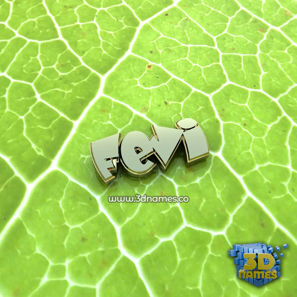 fevi in Gold Leaf style - 3D name wallpaper