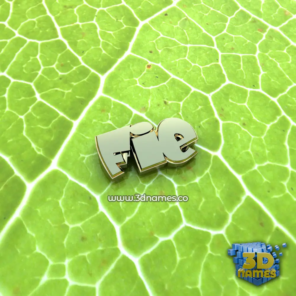 fie in Gold Leaf style - 3D name wallpaper