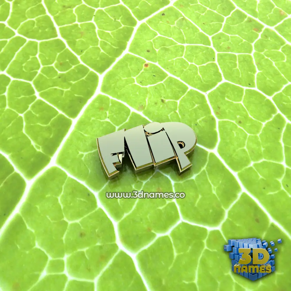 flip in Gold Leaf style - 3D name wallpaper