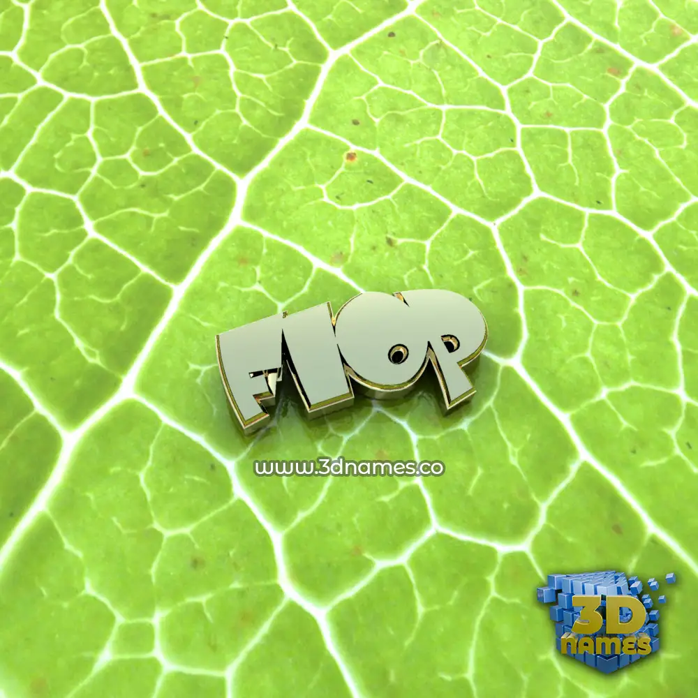 flop in Gold Leaf style - 3D name wallpaper