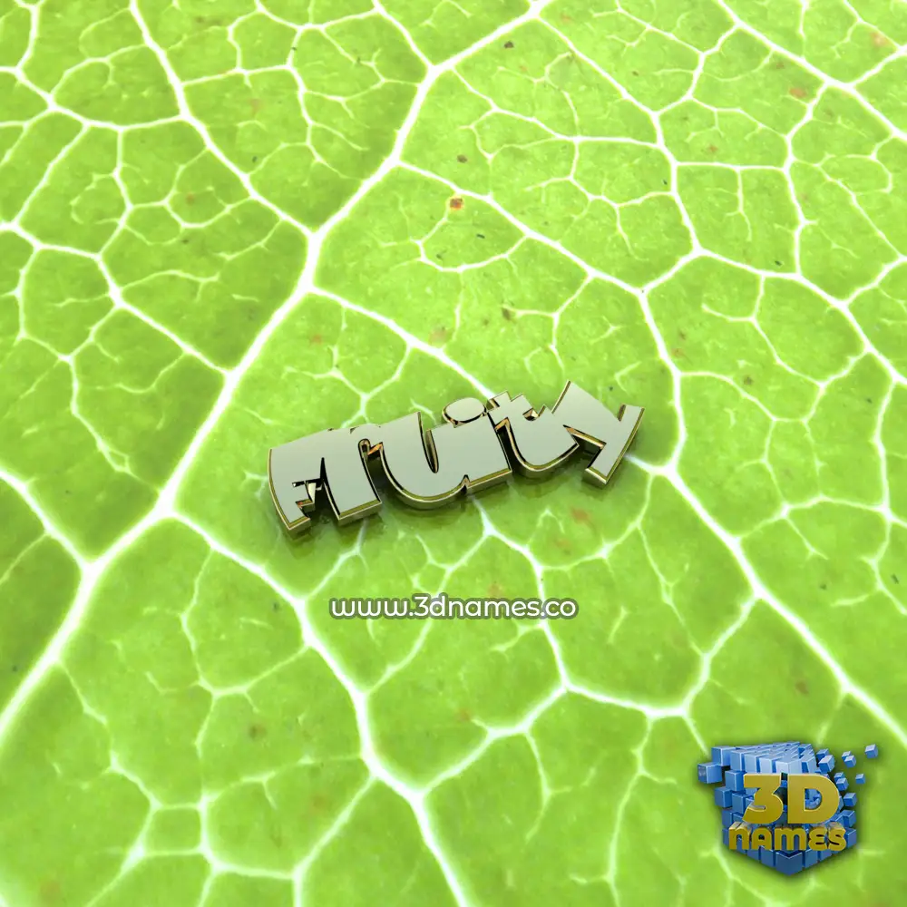 fruity in Gold Leaf style - 3D name wallpaper