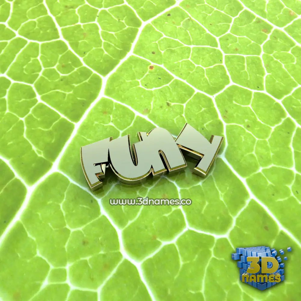 funy in Gold Leaf style - 3D name wallpaper