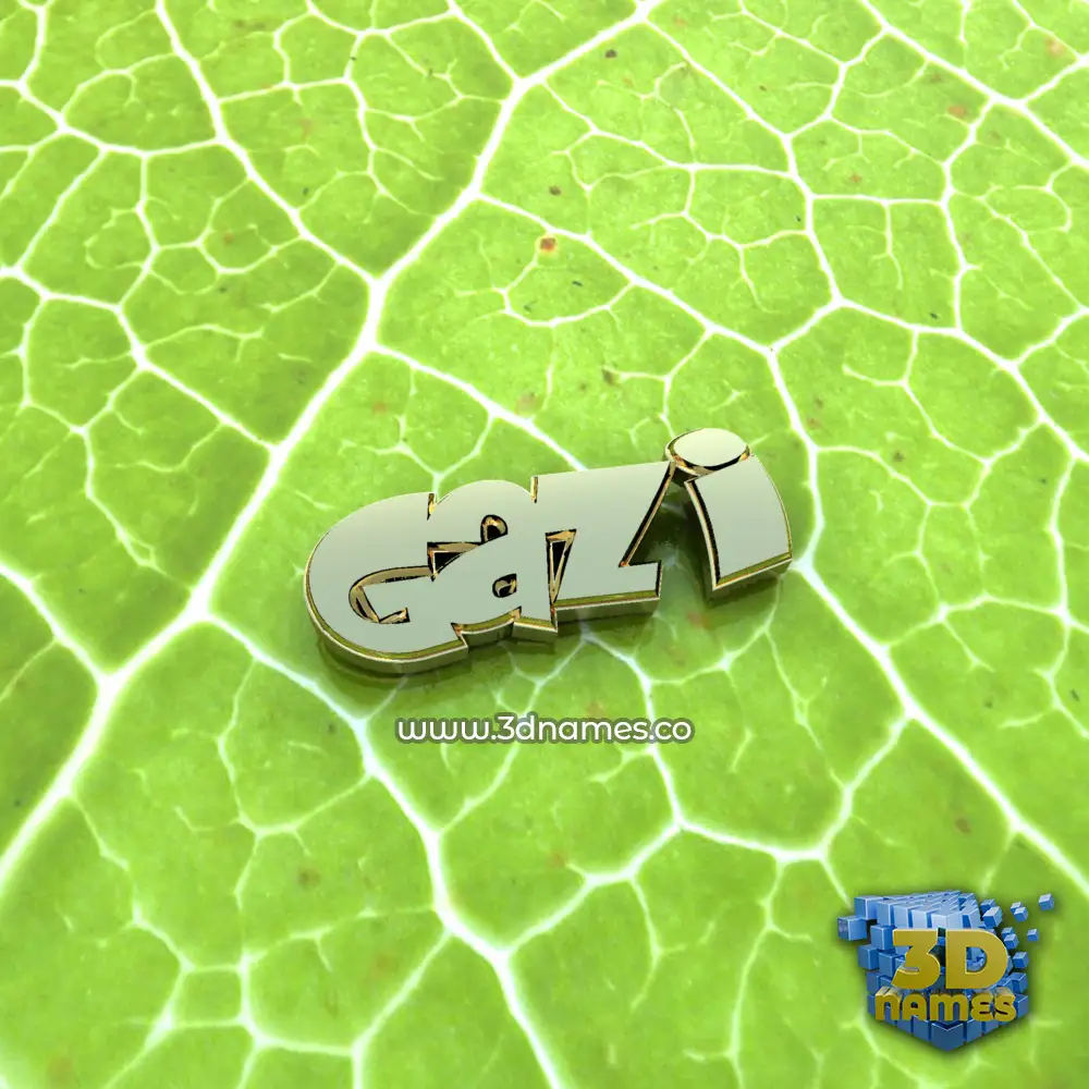 gazi in Gold Leaf style - 3D name wallpaper