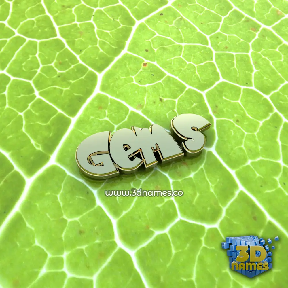 gems in Gold Leaf style - 3D name wallpaper
