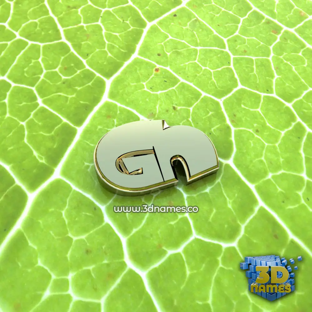 gh in Gold Leaf style - 3D name wallpaper