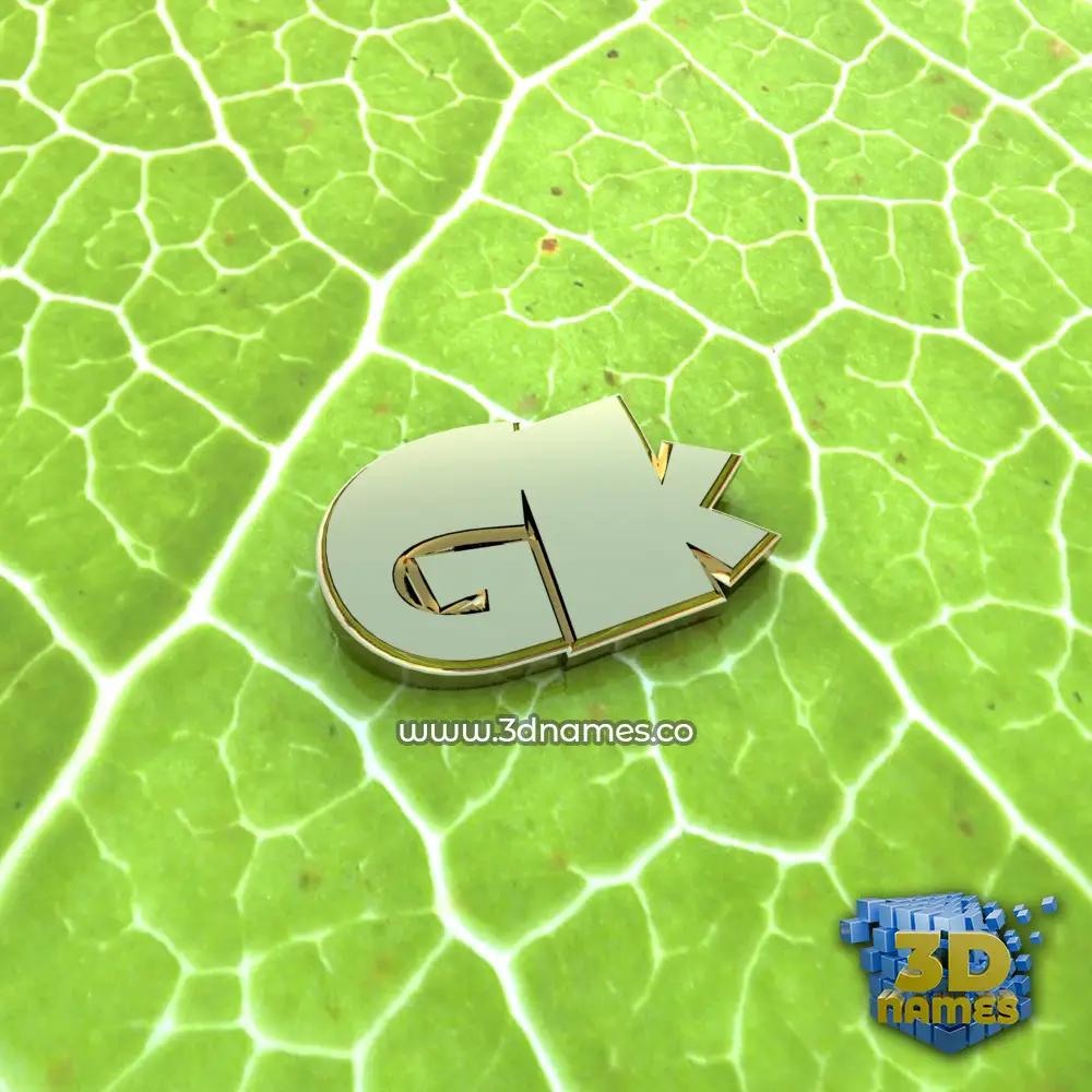 gk in Gold Leaf style - 3D name wallpaper