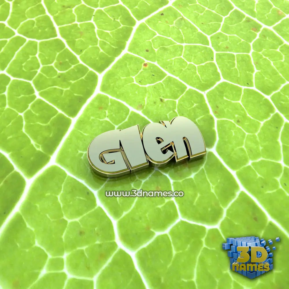 glen in Gold Leaf style - 3D name wallpaper