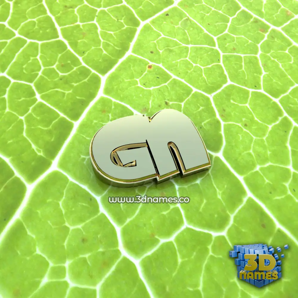 gn in Gold Leaf style - 3D name wallpaper