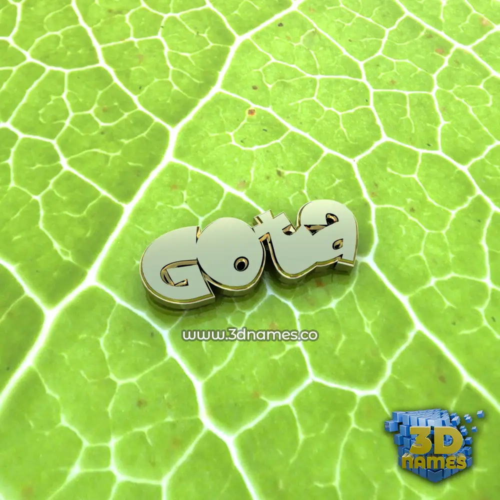gota in Gold Leaf style - 3D name wallpaper