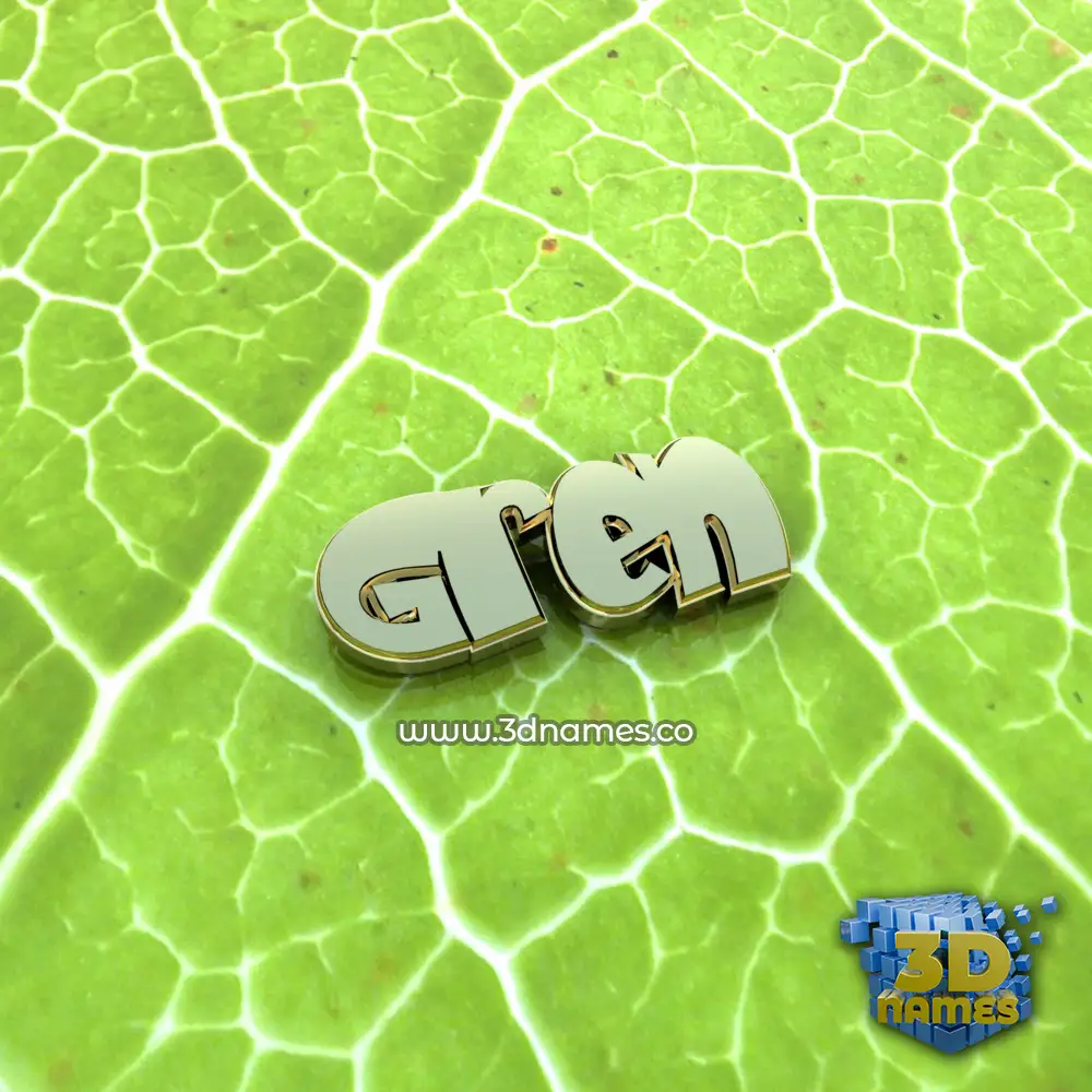 gren in Gold Leaf style - 3D name wallpaper